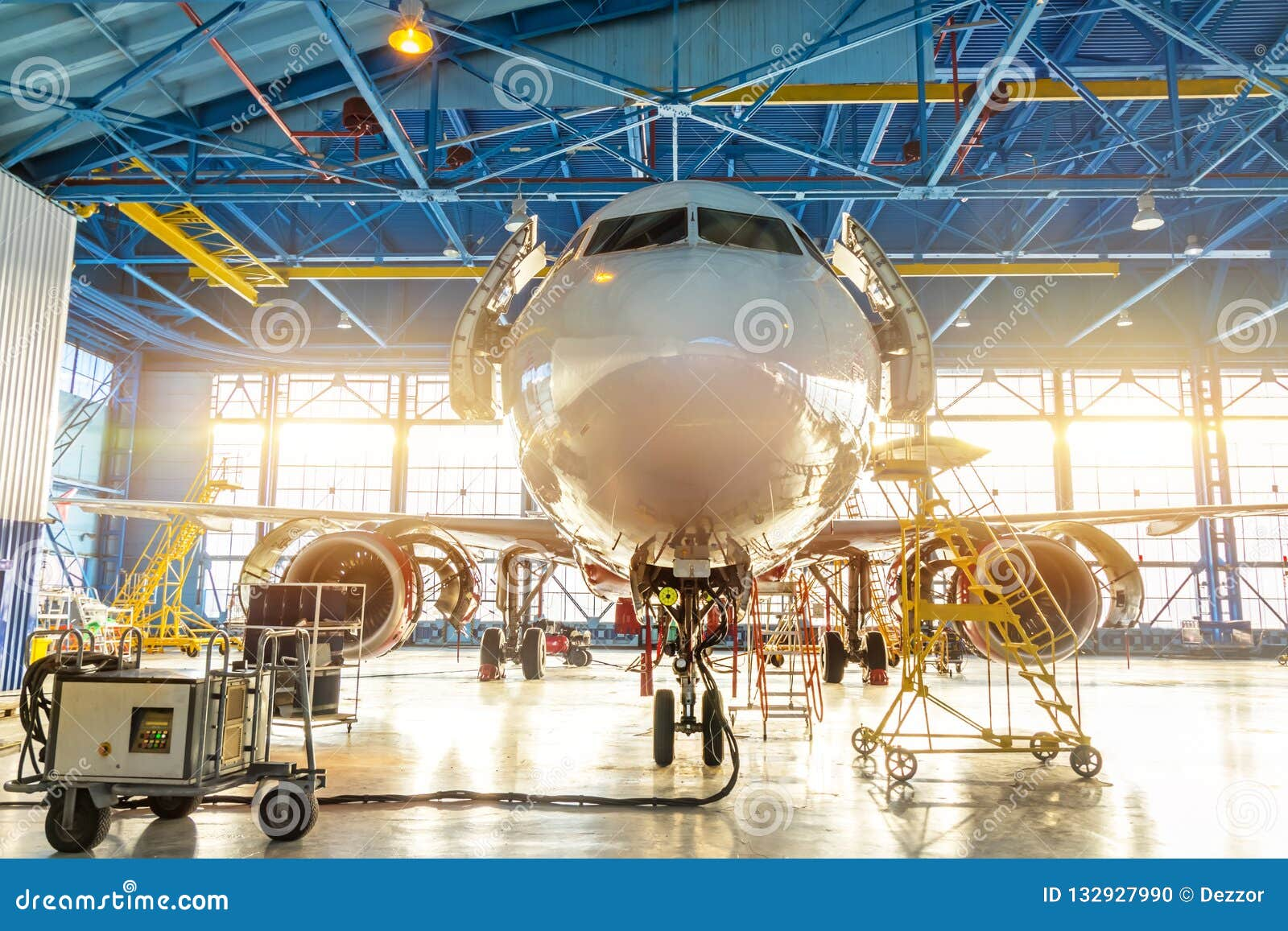 Aircraft hangar under construction by specialized UAE company.