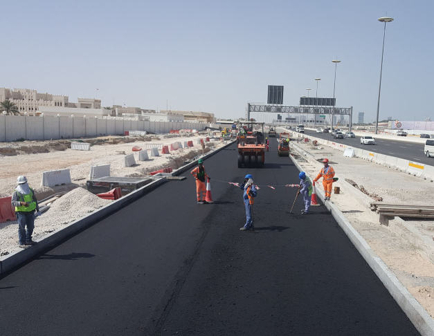Leading road builders at work on major projects in Qatar.