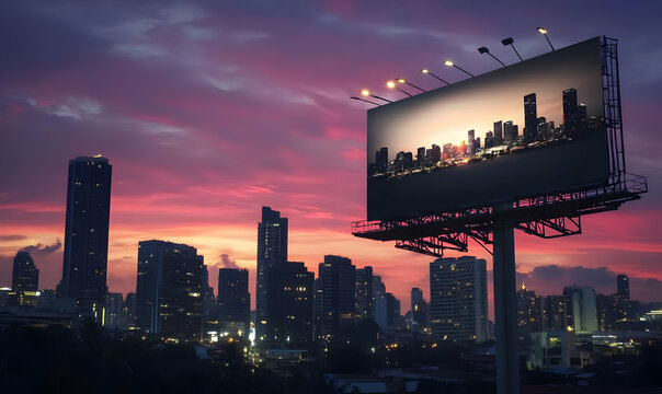 Billboard construction company at worksite